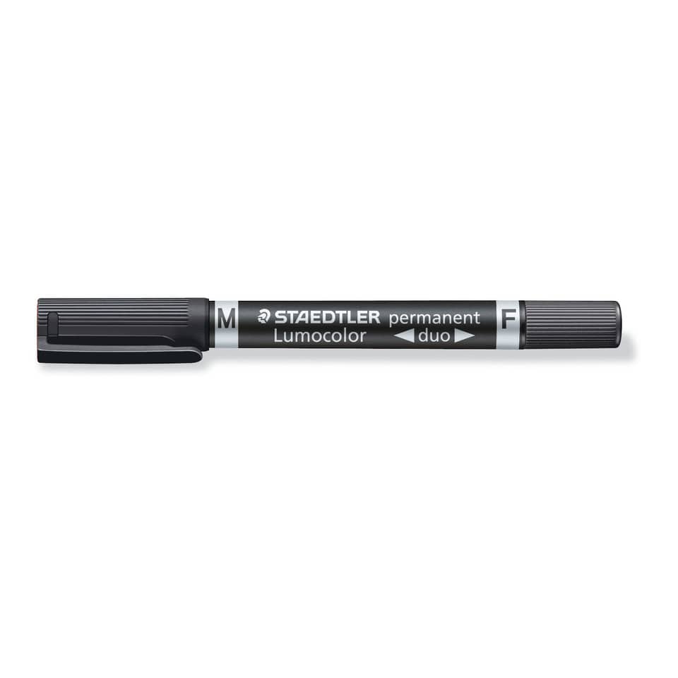 Marcatore doppia punta Staedtler Lumocolor permanent duo 348 0,6-1,5 mm nero - 348-9
