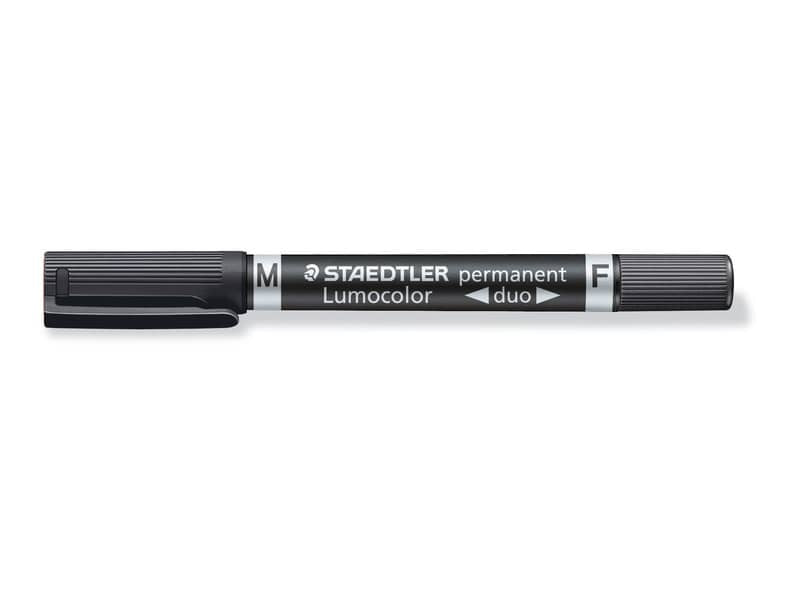 Marcatore doppia punta Staedtler Lumocolor permanent duo 348 0,6-1,5 mm nero - 348-9