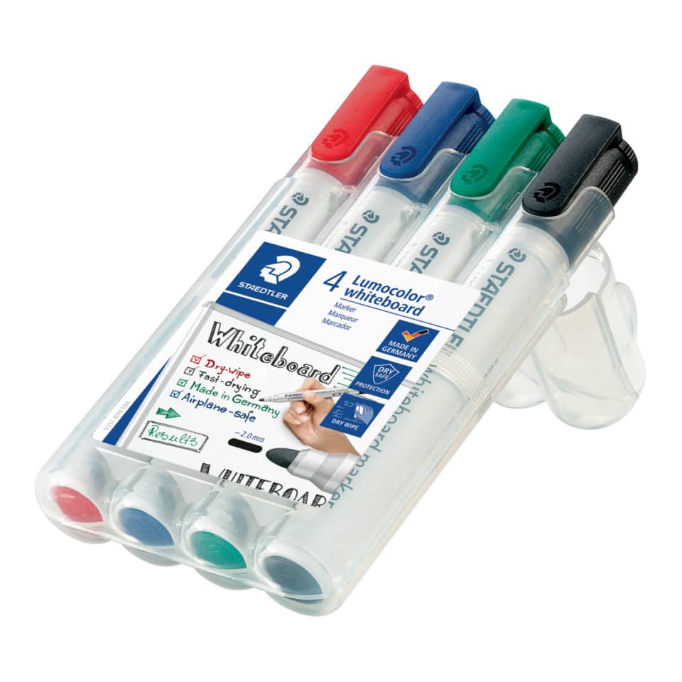 Marcatore per lavagne bianche Staedtler Lumocolor whiteboard marker 351 assortiti  astuccio da 4 pezzi - 351 WP4