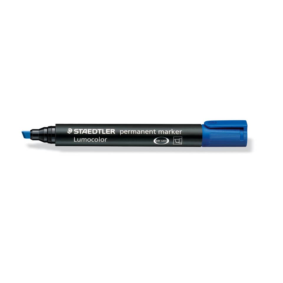 Marcatore punta a scalpello Staedtler Lumocolor permanent marker 350 2-5 mm blu - 350-3