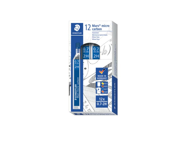 Mine sottili Staedtler Mars micro carbon 250 2H 0,7 mm confezione da 12 pezzi - 250 07-2H