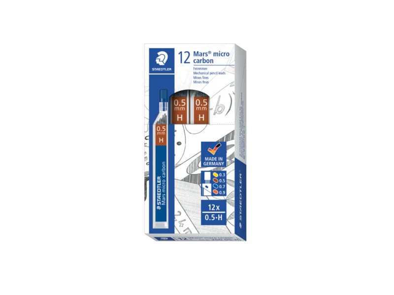 Mine sottili Staedtler Mars micro carbon 250 H 0,5 mm confezione da 12 pezzi - 250 05-H