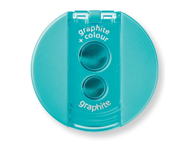 Temperamatite con contenitore Staedtler Noris a 2 fori 512 006 cyan verde Tiffany - 512 006-37