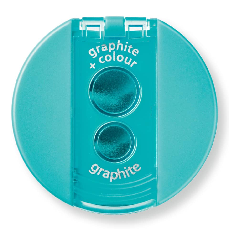 Temperamatite con contenitore Staedtler Noris a 2 fori 512 006 cyan verde Tiffany - 512 006-37