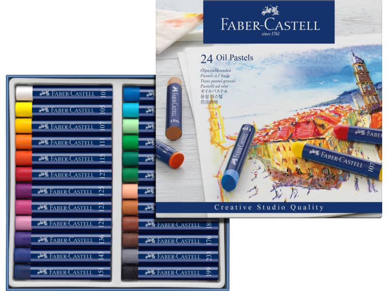 Pastelli a olio Faber-Castell Oil Pastels Creative Studio assortiti astuccio di cartone da 24 - 127024