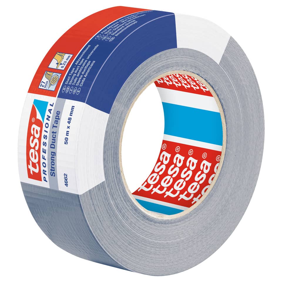 Nastro isolante tesa duct 4662 in tessuto plastificato trasparente 27 mesh 48 mm x 50 m grigio - 04662-00086-02