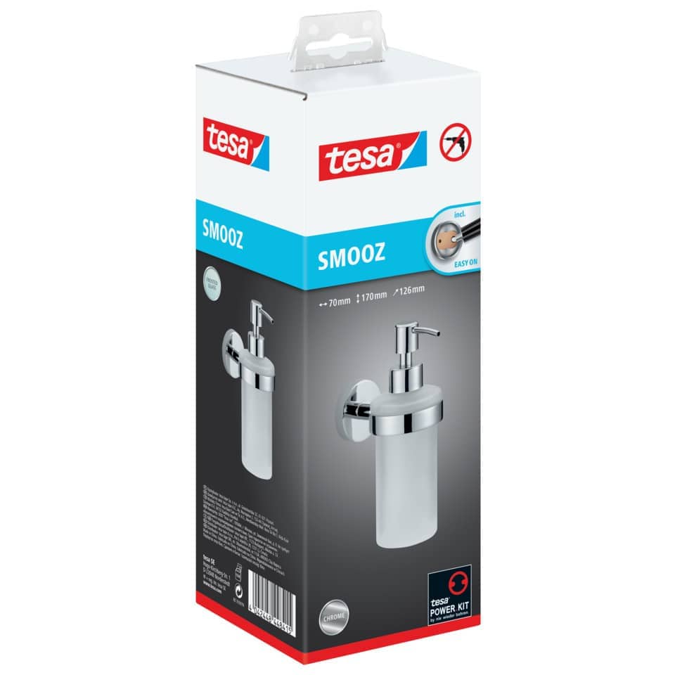 Dispenser sapone liquido tesa Smooz rimovibile e riutilizzabile 40323-00000-00