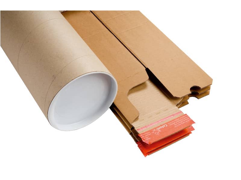 Tubo fustellato per spedizioni ColomPac in cartone ondulato 430×105/55×75 mm avana trapezoidale - 30000289