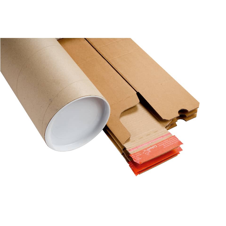 Tubo fustellato per spedizioni ColomPac in cartone ondulato 430×105/55×75 mm avana trapezoidale - 30000289