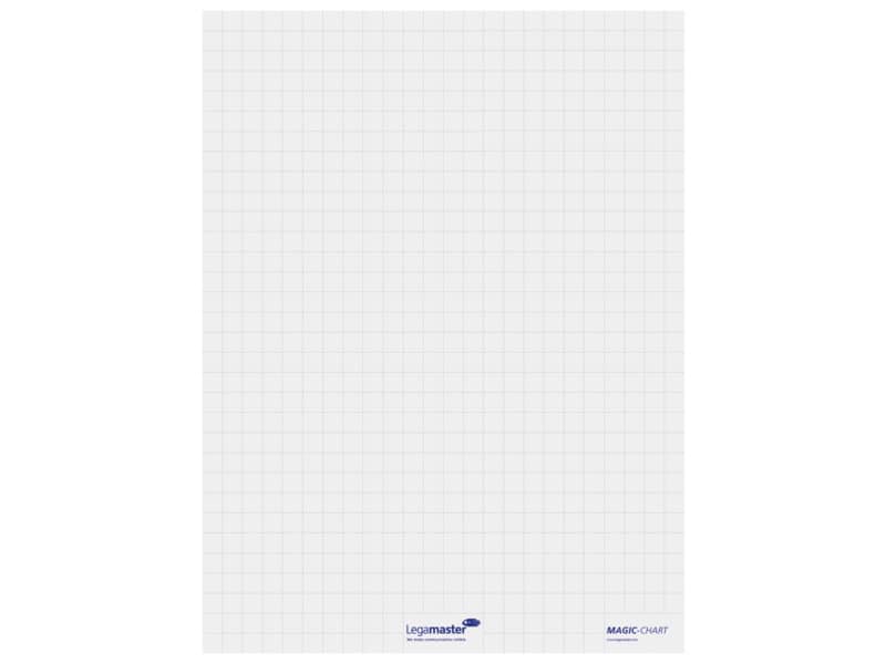 Blocco lavagna elettrostatico da parete Legamaster Magic-Chart Flipchart 25 ff 60x80 cm bianco quadretti - 7-159000