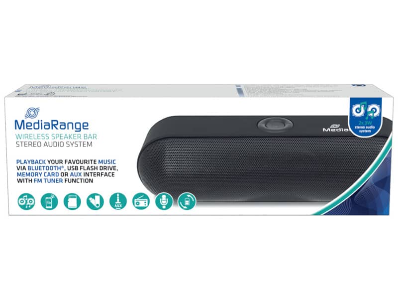 Altoparlante stereo Bluetooth Media Range nero 2x3W MR734