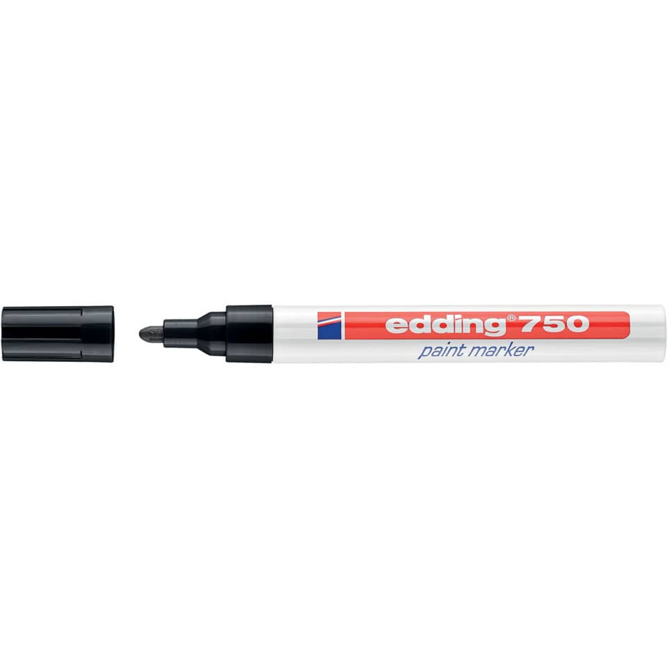 Marcatore a vernice edding 750 punta conica 2-4 mm nero 4-750001