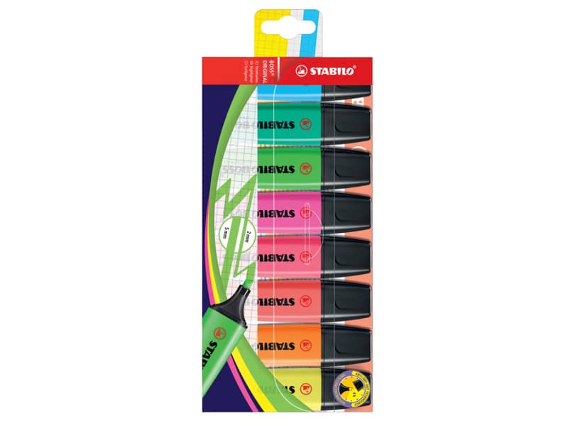 Evidenziatori Stabilo Boss Original 2-5 mm assortiti astuccio da 8 - 70/8