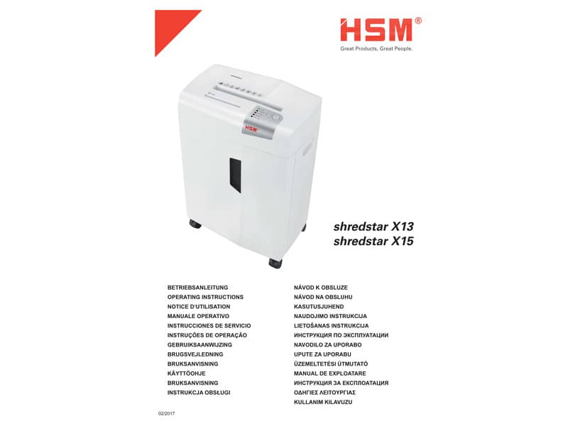 Distruggidocumenti uso moderato HSM SHREDSTAR X13 - P-4 - 23 L - taglio a frammenti 4x37 mm bianco/argento 1057121