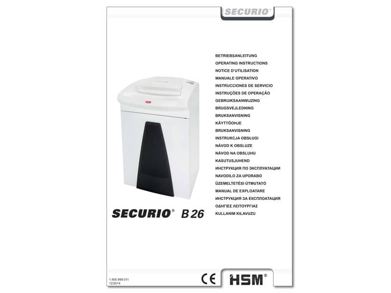 Distruggidocumenti uso frequente alti volumi HSM SECURIO B26 P-4 55 L taglio a frammenti 4,5x30 mm bianco - 1803111