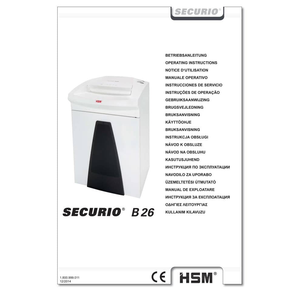 Distruggidocumenti uso frequente alti volumi HSM SECURIO B26 P-4 55 L taglio a frammenti 4,5x30 mm bianco - 1803111