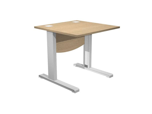 Scrivania Artexport Flex - 80x80x73 cm con Modesty Panel - fianchi in metallo a L - rovere - URB80+MOD-C