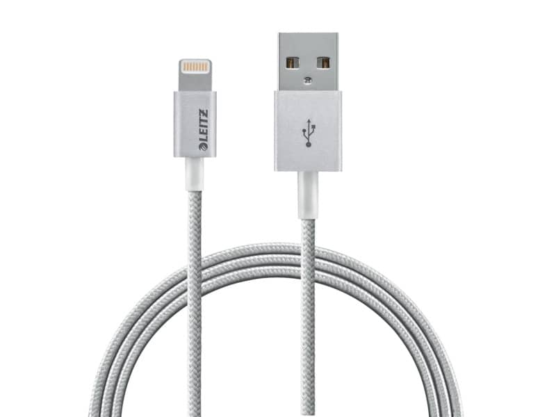 Cavo intrecciato da USB a Lightning da 1 m Leitz grigio metallizzato 63450084