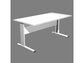 Scrivania Artexport Presto 160x80xH.72cm piano bianco - fianchi in metallo a L color alluminio - 003+30511/3