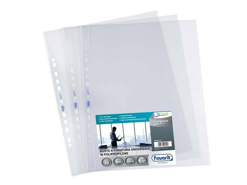 Buste trasp. a foratura universale FAVORIT L'Originale 30x42 cm conf. da 10 - 100460119