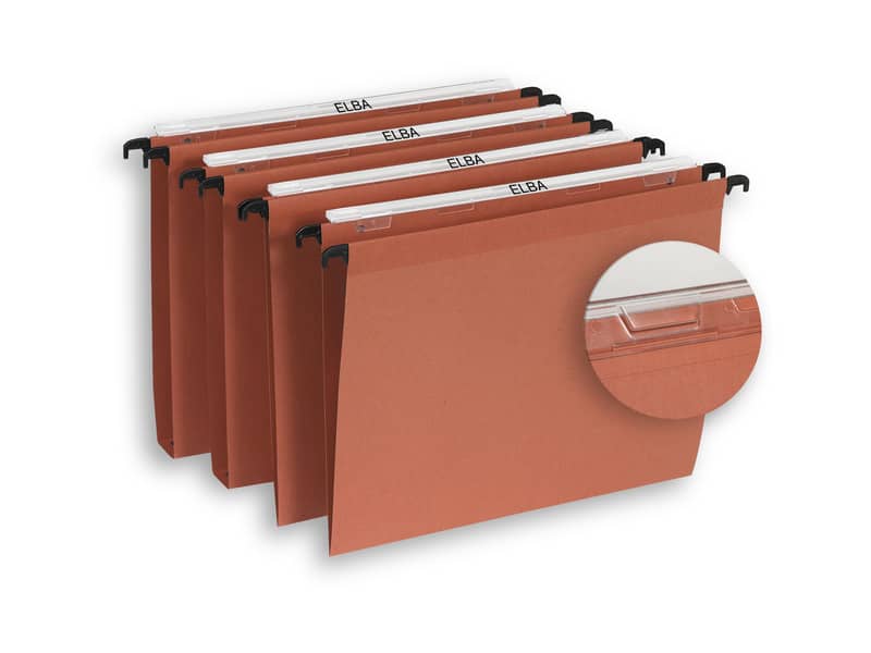 Cartelle sospese per cassetto Favorit Defi interasse 39 cm arancione fondo V Conf. 25 pezzi  400126811