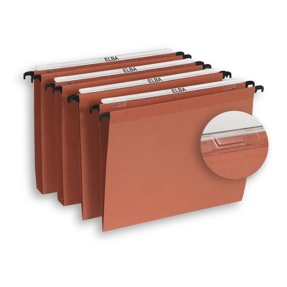 Cartelle sospese per cassetto Favorit Defi interasse 39 cm arancione fondo V Conf. 25 pezzi  400126811