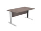 Scrivania Artexport Presto 140x80xH.72cm piano frassino toscano - fianchi in metallo L effetto cromato