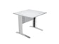 Scrivania Artexport Presto 80x80xH.72cm piano grigio - fianchi in metallo a L effetto cromato - 001+30512JOINTCR/9