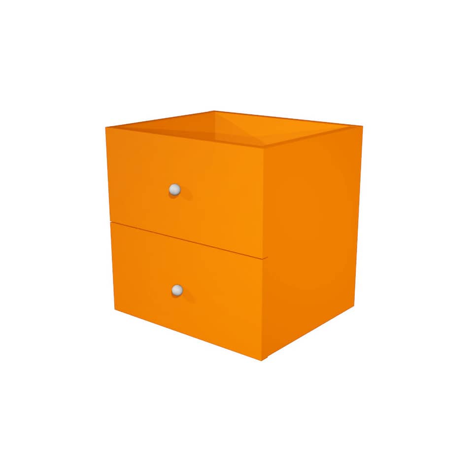 Coppia di cassetti per libreria componibile Artexport Maxicolor 32,5x28,8x32,5 cm - arancio - 2C-MaxC-O