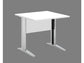 Scrivania Artexport Presto 80x80xH.72cm piano bianco - fianchi in metallo a L effetto cromato - 001+30512JOINTCR/3