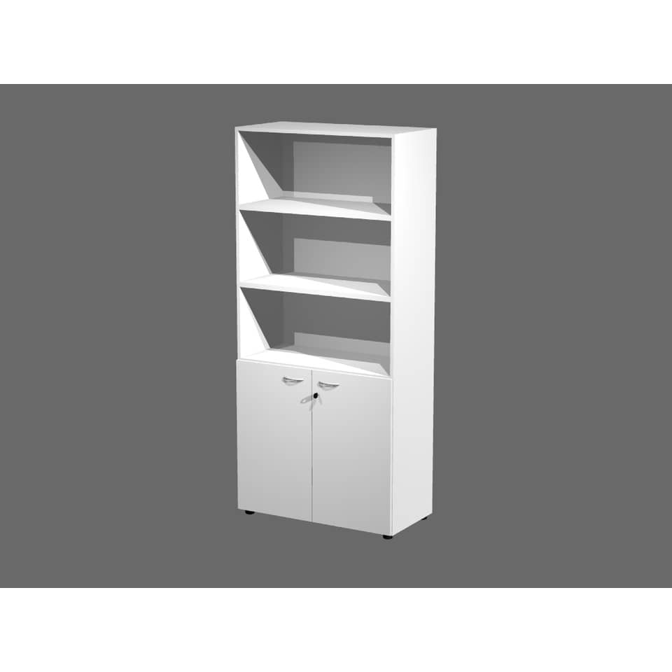 Armadio alto componibile Artexport 2898 - 2 ante basse - 90x45,8x200 cm - Bianco AR-ST+AR-AB-3