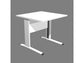 Scrivania Artexport Presto 80x80xH.72cm piano bianco - fianchi in metallo a L color alluminio - 001+30511/3
