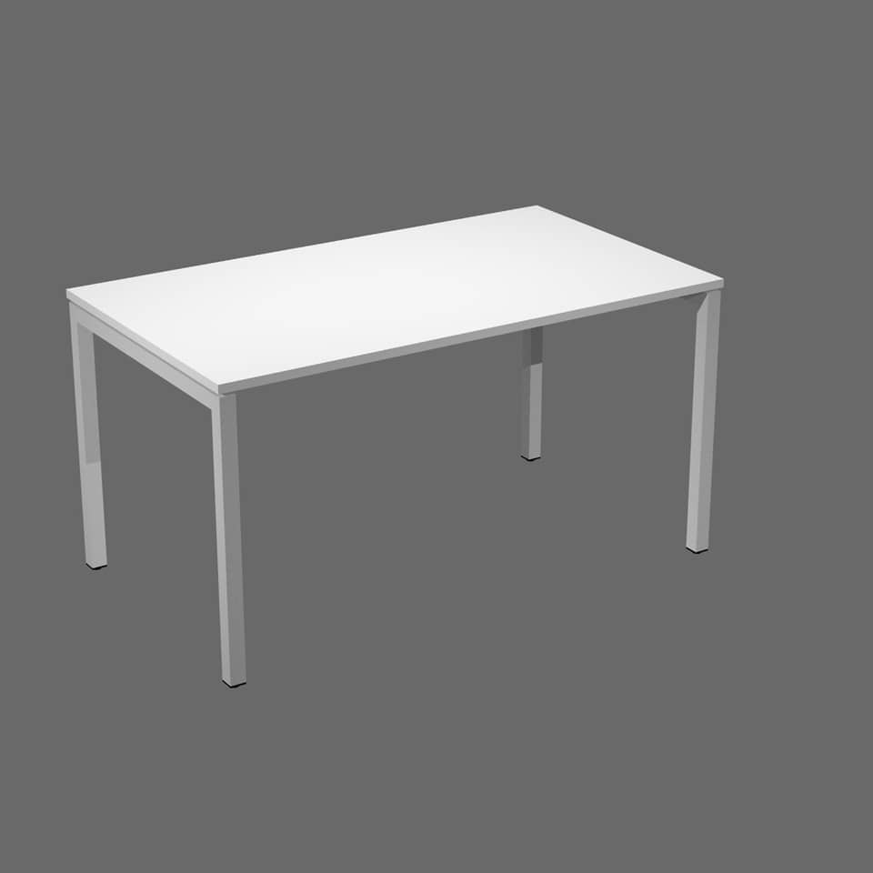 Scrivania Artexport Presto Venere Plus 140x80x72,5 cm piano bianco - gambe in metallo - 66002 + 86711N  + 86307N/3