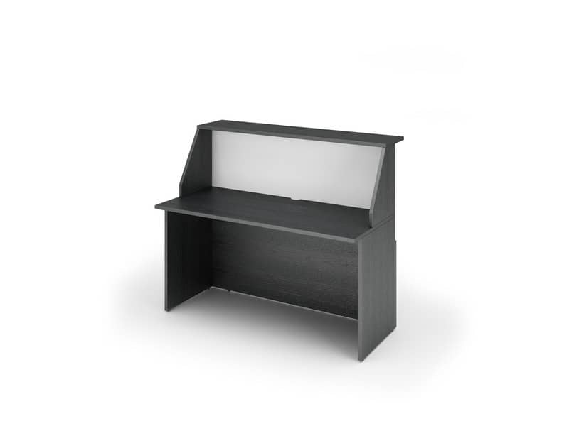 Bancone reception Artexport Musa 140x76x117 cm autoportante nero venato-bianco - 2824-B14-83