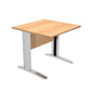 Scrivania Artexport Presto 80x80xH.72cm piano faggio - fianchi in metallo a L effetto cromato - 001+30512JOINTCR/6