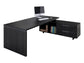 Scrivania manageriale Artexport Flora 225x170x74 cm fianchi legno nero venato frassino - 902RIT/8