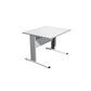 Scrivania Artexport Presto 80x80xH.72cm piano grigio - fianchi in metallo a L color alluminio - 001+30511/9