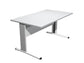 Scrivania Artexport Presto 140x80xH.72cm piano grigio - fianchi in metallo a L color alluminio - 002+30511/9