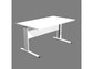 Scrivania Artexport Presto 140x80xH.72cm piano bianco - fianchi in metallo a L color alluminio - 002+30511/3
