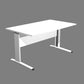 Scrivania Artexport Presto 140x80xH.72cm piano bianco - fianchi in metallo a L color alluminio - 002+30511/3