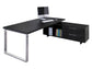 Scrivania manageriale Artexport Flora 195x170x74 cm fianchi metallo nero venato frassino - 901RIT/M/8