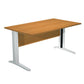 Scrivania Artexport Presto 140x80xH.72cm piano noce chiaro - fianchi in metallo a L effetto cromato - 002+30512JOINTCR/4