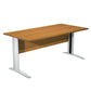 Scrivania Artexport Presto 160x80xH.72cm piano noce chiaro - fianchi in metallo a L effetto cromato - 003+30512JOINTCR/4