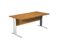 Scrivania Artexport Presto 160x80xH.72cm piano noce chiaro - fianchi in metallo a L effetto cromato - 003+30512JOINTCR/4