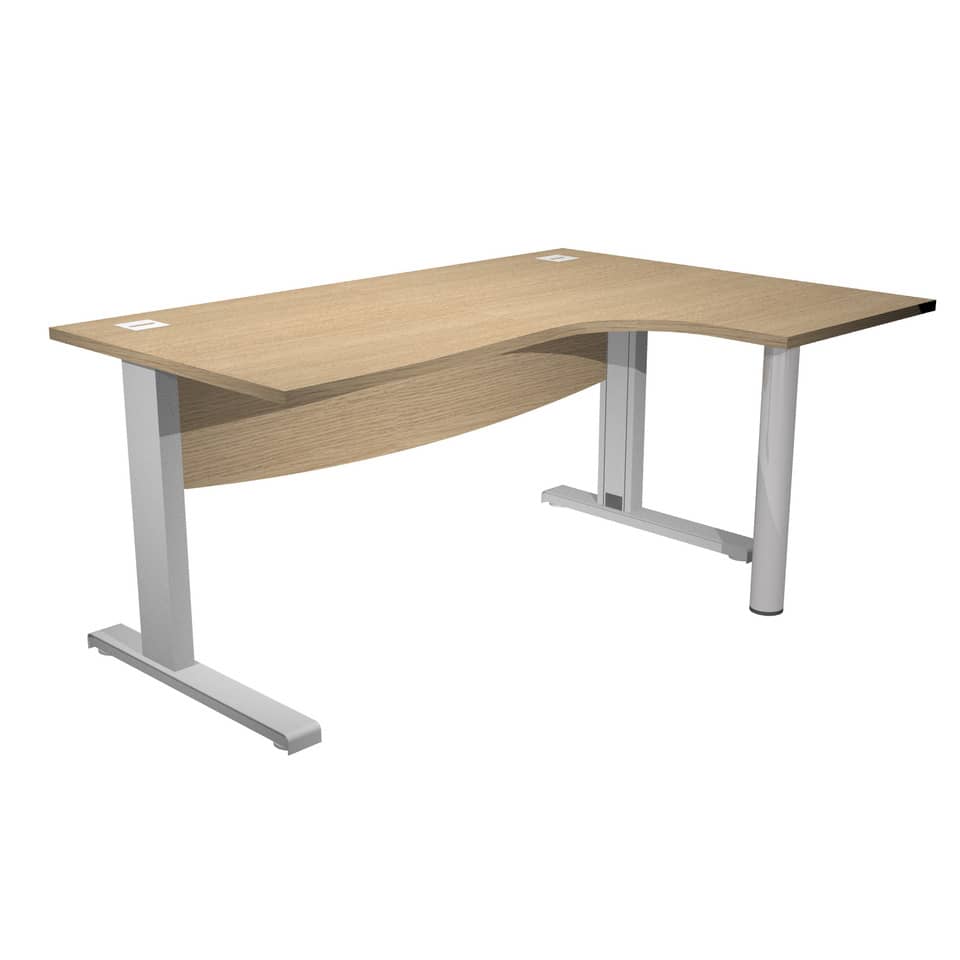 Scrivania ad angolo Artexport Flex Compact 180x120x73 cm rovere - fianchi in metallo a L + supporto lato destro