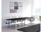 Tavolo riunioni Artexport Flora 220x100x74 cm fianchi metallo nero venato frassino - 905M/8