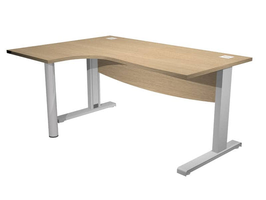 Scrivania ad angolo Artexport Flex Compact 160x120x73 cm rovere - fianchi in metallo a L + supporto lato sinistro