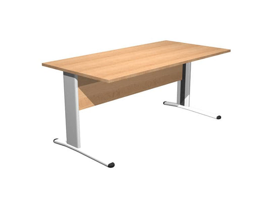 Scrivania Artexport Presto 160x80xH.72cm piano faggio - fianchi in metallo a L color alluminio - 003+30511/6