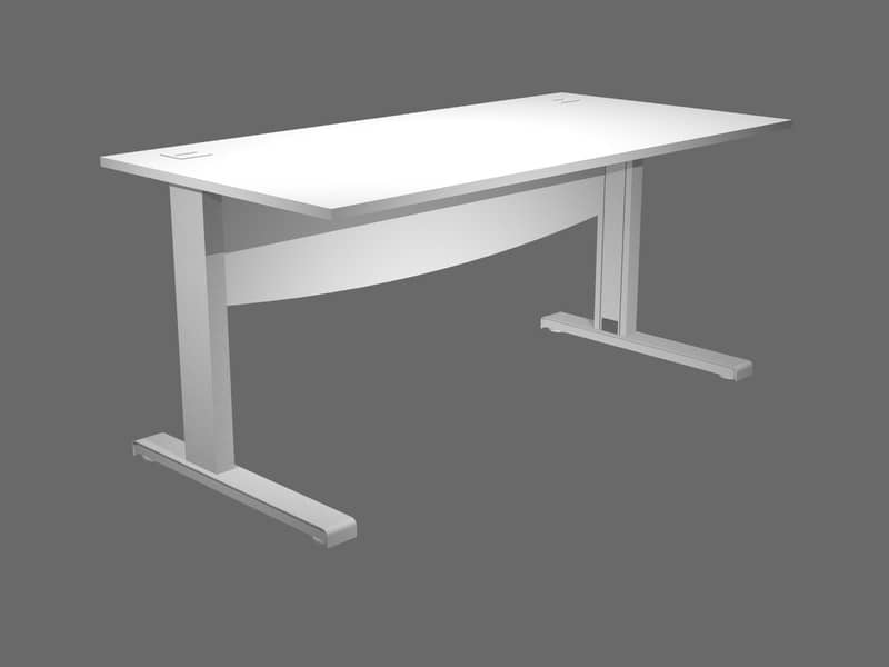 Scrivania Artexport Flex - 140x80x73 cm con Modesty Panel - fianchi in metallo a L - bianco - URB140+MOD-3