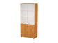 Armadio alto componibile Artexport 2898 - 2 ante basse + 2 ante medie in vetro - 90x45,8x200 cm - noce chiaro